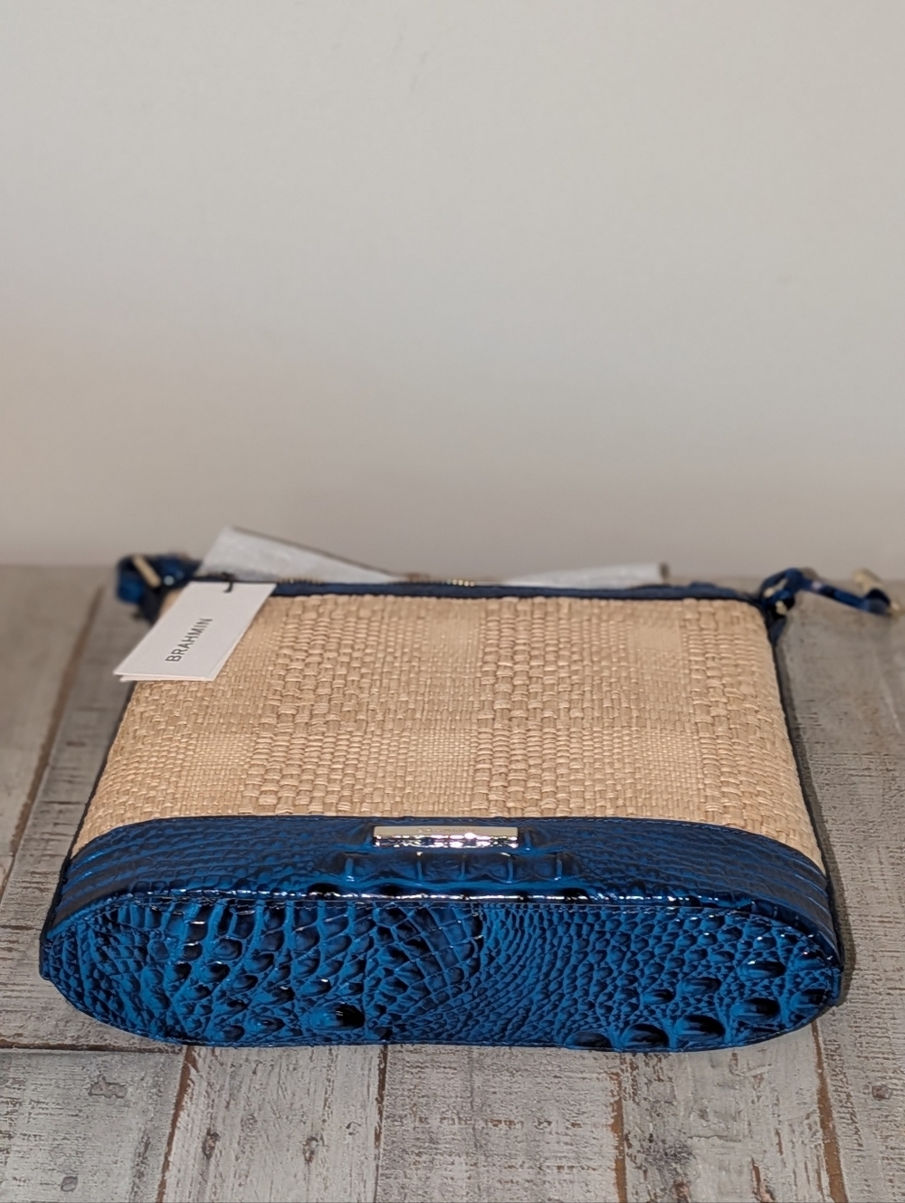 Brahmin Katie Sapphire Beachrose Straw Bag - Picture 4 of 8